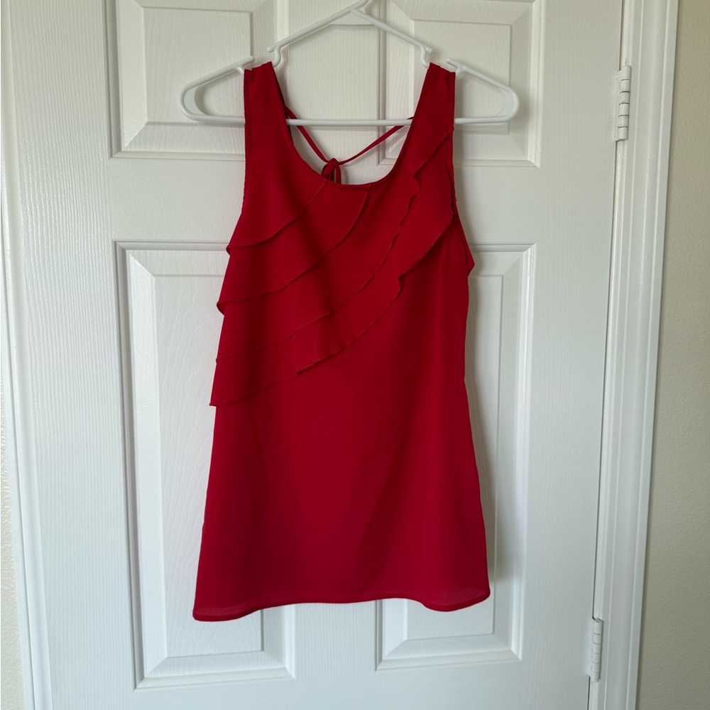 Charlotte Russe Red Ruffle Tank Top